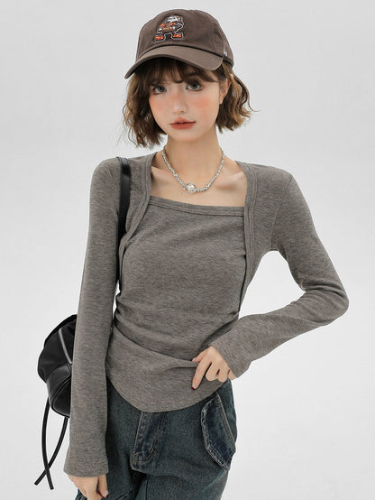 Square Korean Slim Style Long Neck T