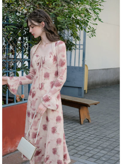 Rose Lace Flower Fairy Dress Print French