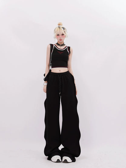 Pants Mode Casual Wide Dark