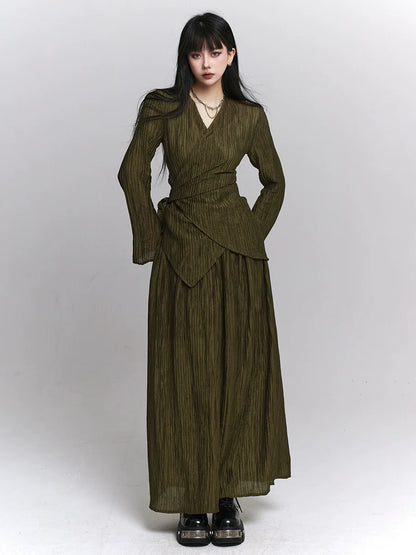 Loose + Long Waist Skirt Top Retro Dark