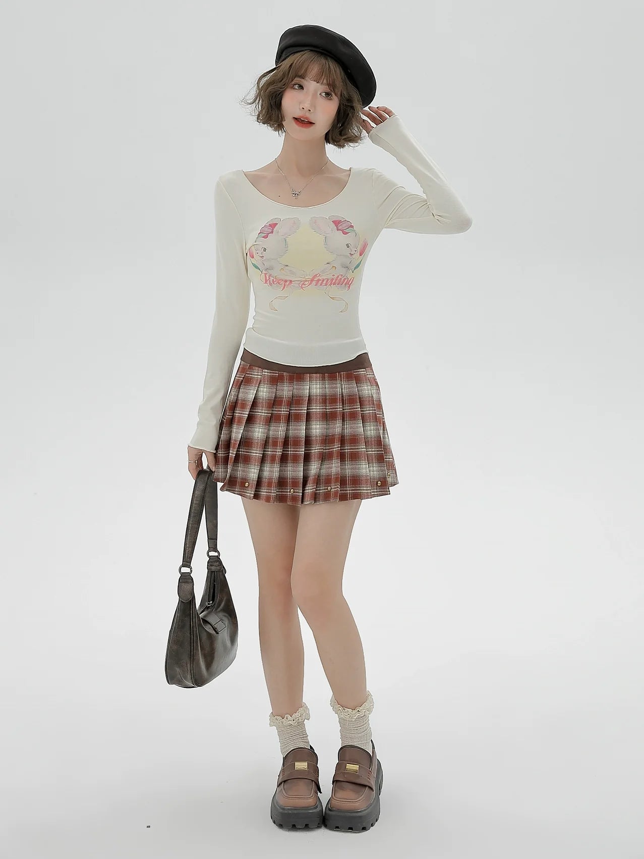 Short Long T Rabbit Print Sweet