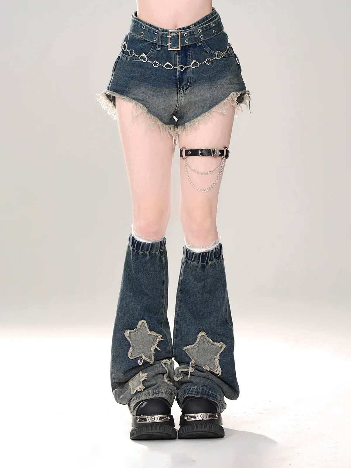 Girly Cool Denim Flared Blue Shorts