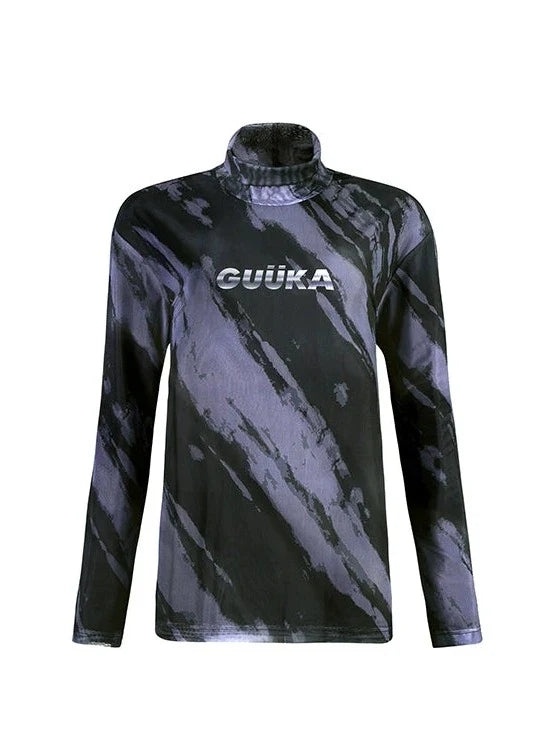 Slim Skin Mode Sheer Top Neck High Mesh