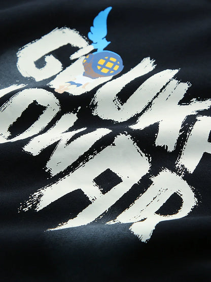 Logo Hooded Overloose Dark Hoodie