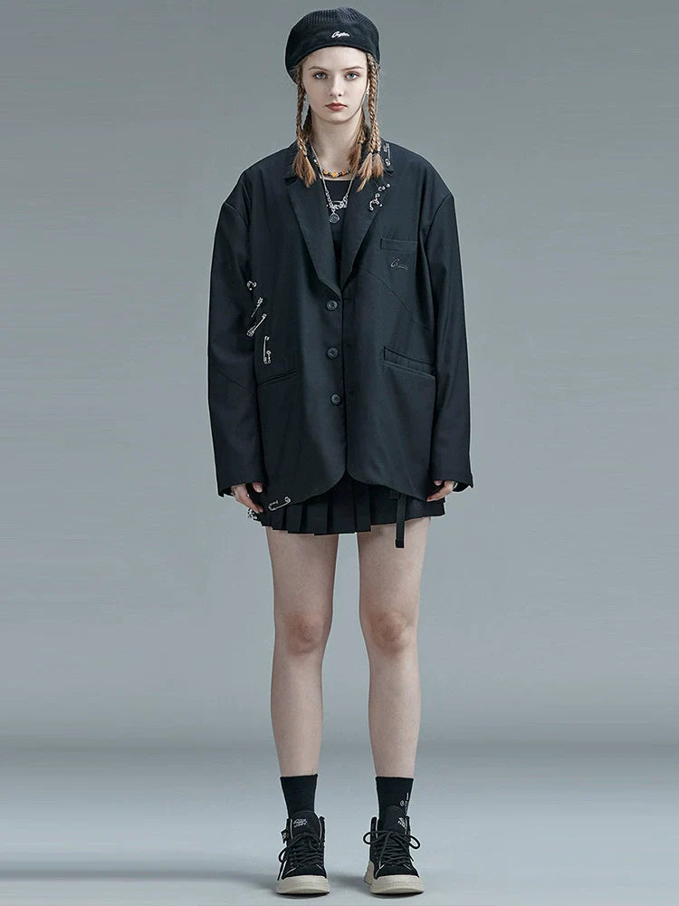 Mode Over Loose Dark Jacket