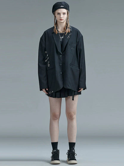 Mode Over Loose Dark Jacket