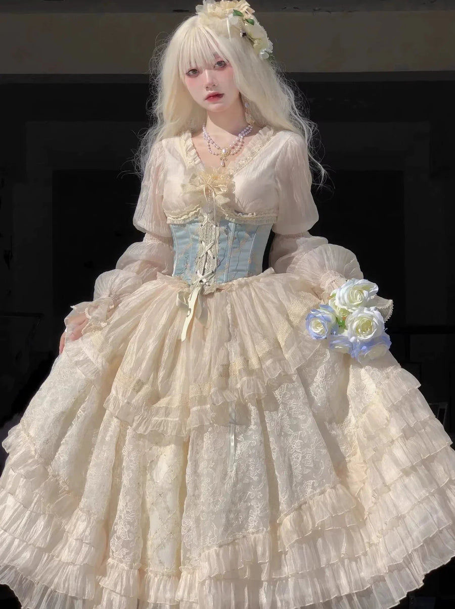 Lolita-Kleid mit Blumenhochzeitskleid