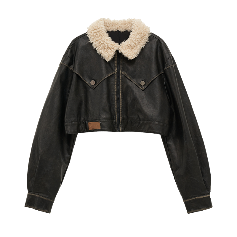 Osh Design Lederjacke mit Pelzkragen + kurze Lederhose