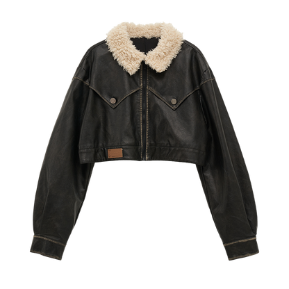 Osh Design Lederjacke mit Pelzkragen + kurze Lederhose