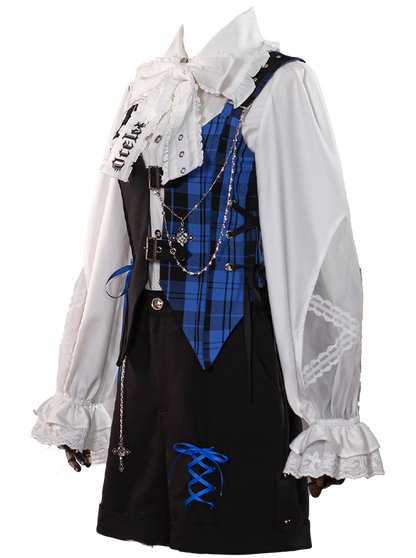 スーツセット チェック ベスト パンツ スカート シャツ プリンス