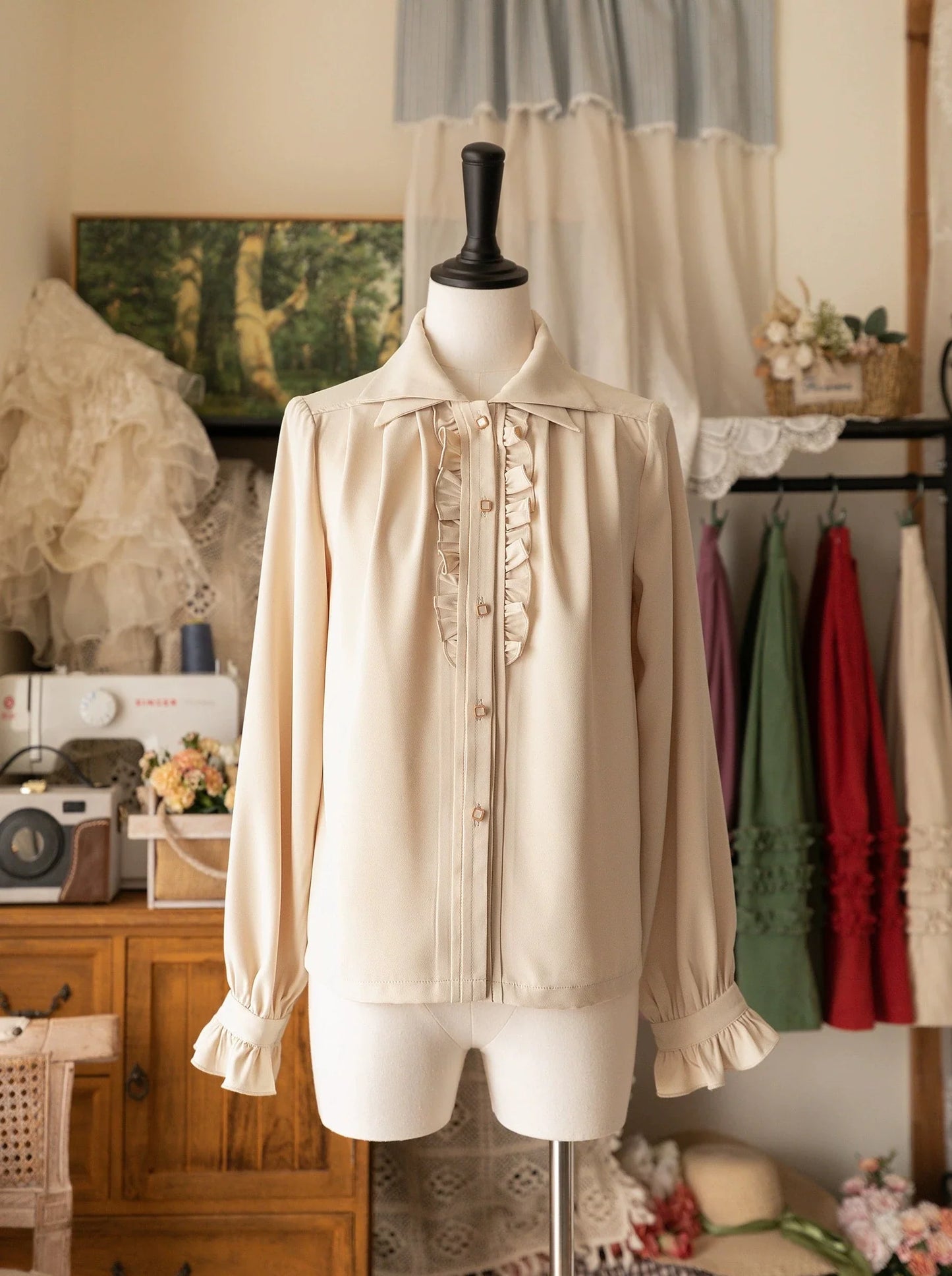 シャツ ダブル エレガント カラー レトロ