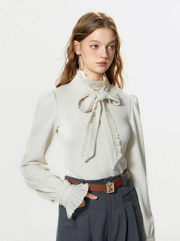 Bow-tie Gray Vest Pleated Knit Pants Slack Suit + Shirt