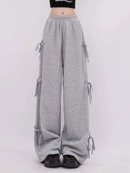 Ribbon Side Sweatpants Casual
