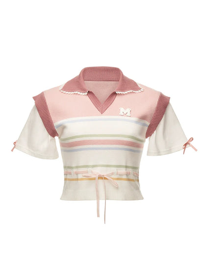 Poloshirts Sommer Kurz Gestreift