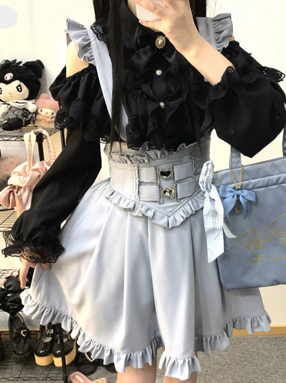 Schulterfreies Hemd mit Schleifenspitze