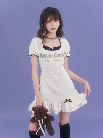 リボンダークロゴドレス