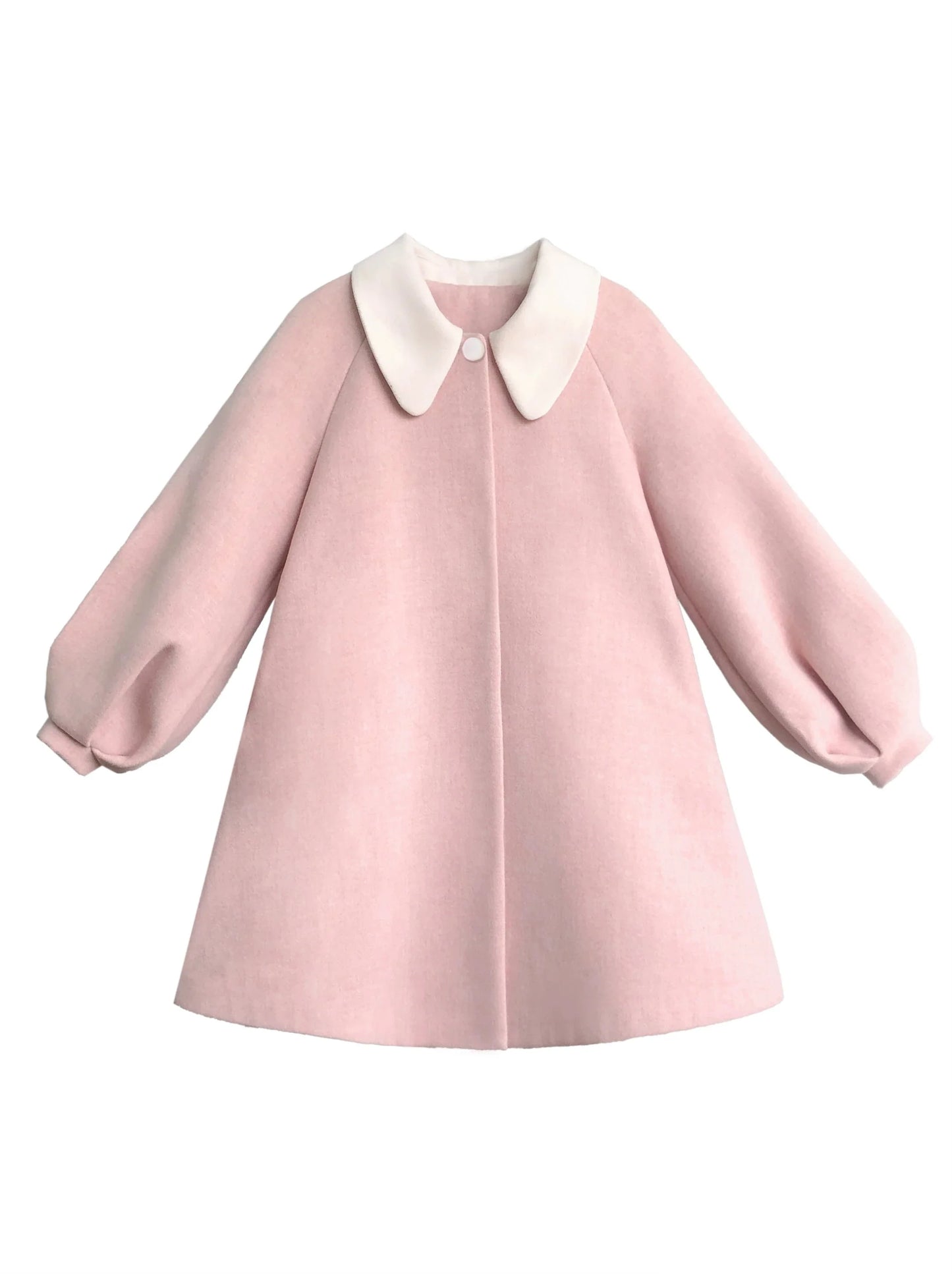 Badge Pink Frilled Doll + Lolita + Dress Off-White Coat Collar