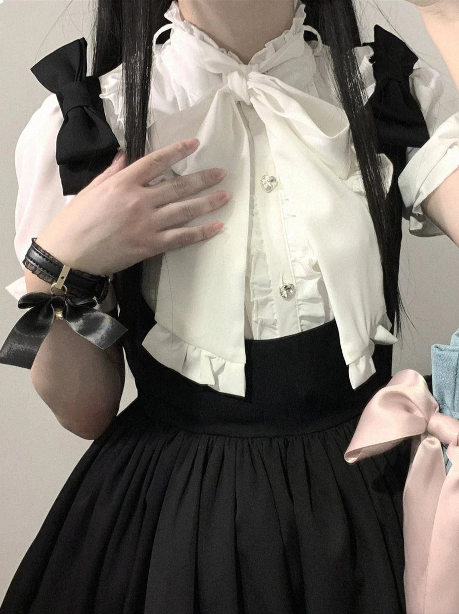 Dream Crystal Sweet Spitzen-Shirt mit Puffärmeln