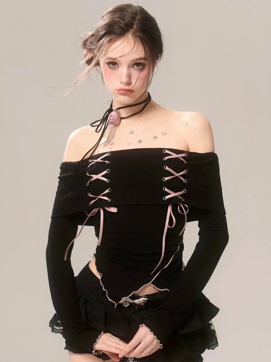 Trägertop Band Schulterfrei Rüschen High-End