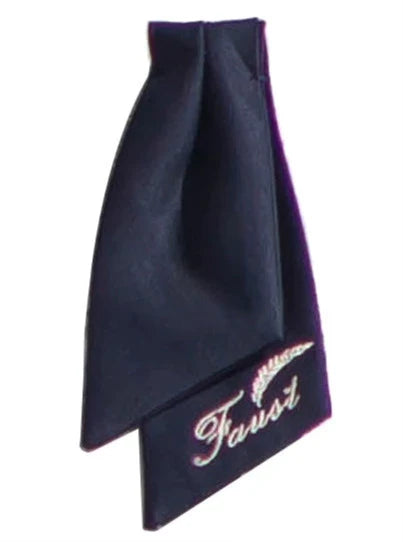 Stil Baskenmütze + Emblem Elegante Rüsche + College Chiffon Kleid + Bluse Krawatte Retro Cyan