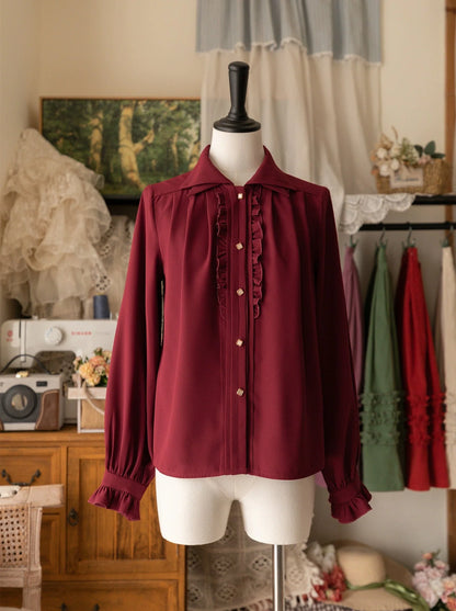 シャツ ダブル エレガント カラー レトロ