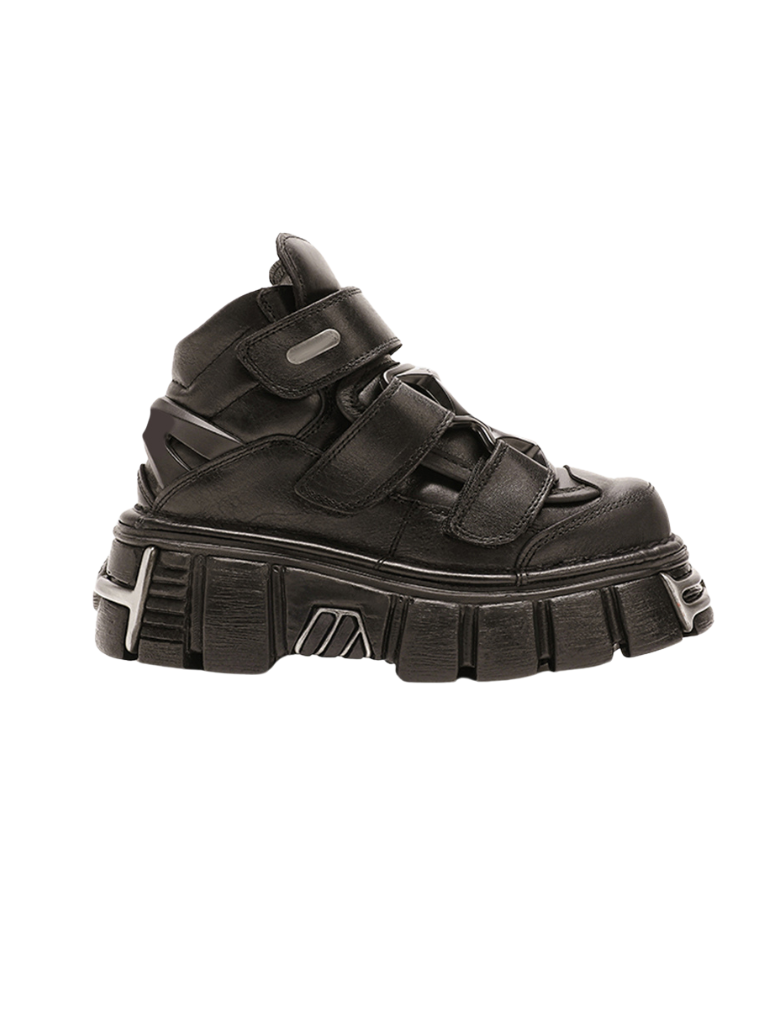 ソールメタルシューズスタイルパワーレザースニーカーパンク