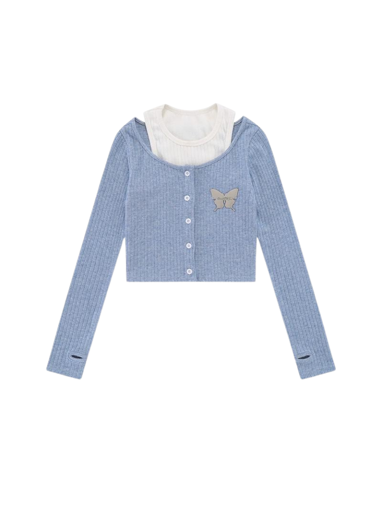 Cropped Two-piece Knit Top