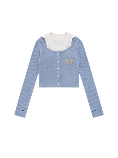 Cropped Two-piece Knit Top