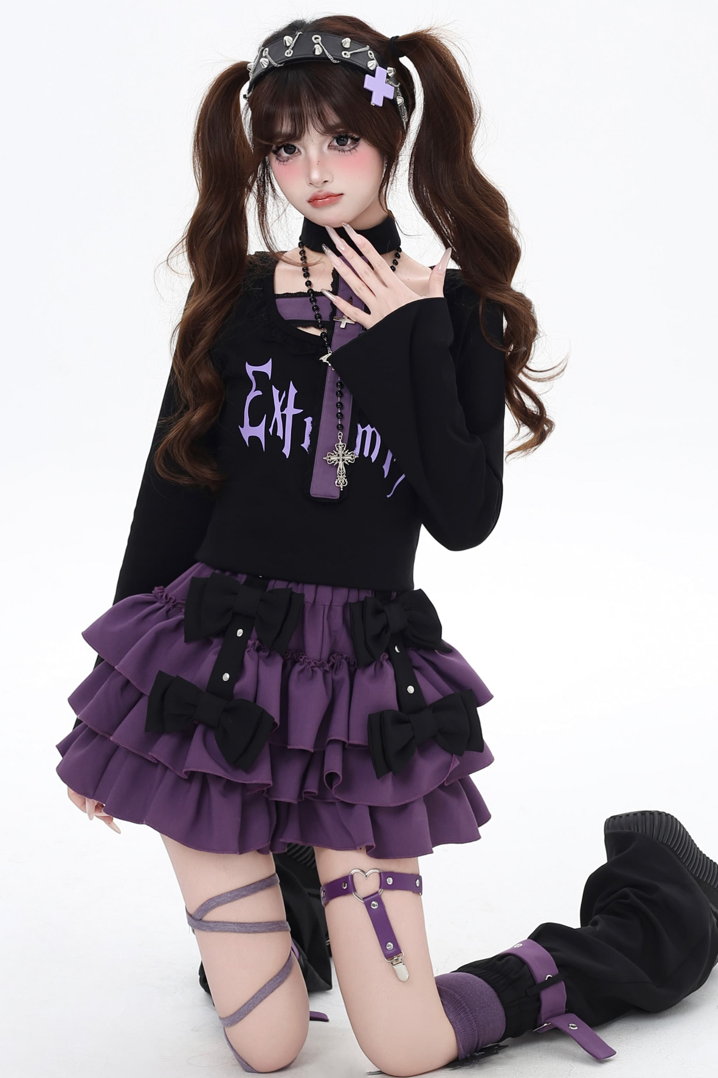 Neck Top Asian Halter Gothic