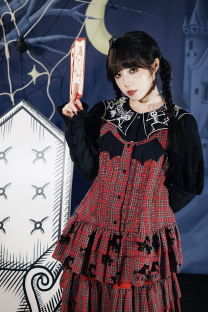 ドラキュラチェックノースリーブトップス