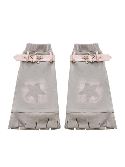 スターアメリカンプリント ルーズジップパーカー + イレギュラースカート + レッグウォーマー