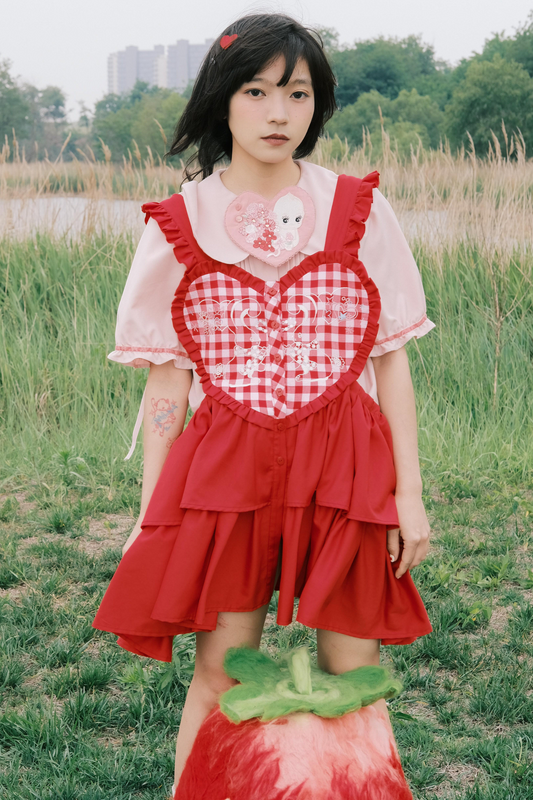 ジャンパースカート エプロン ハートバニー