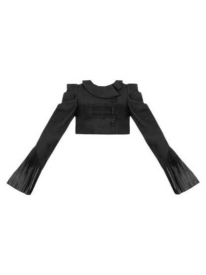 Bluse Spitze Weiß + Jacke Kleid Schwarz Schwarz Klassisches Kleid Gothic Und Nacht Rüschen Traveller