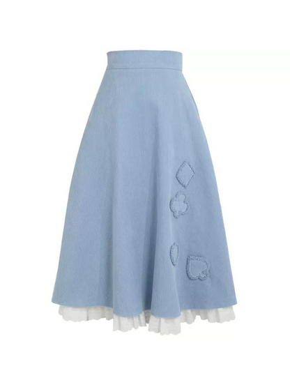 Weste Blau Wald Rüschen Schmetterling Rock China Blau Hemd