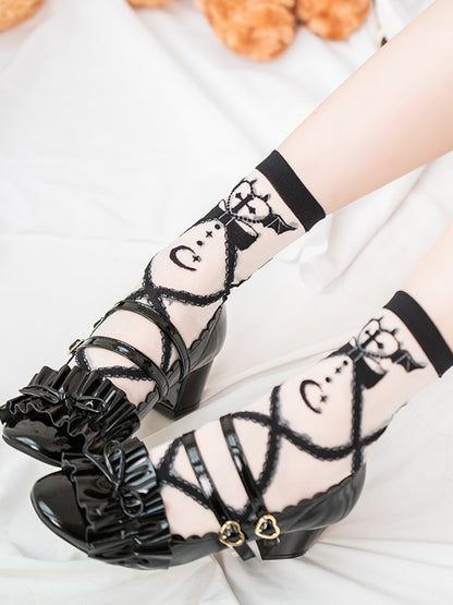 Devil/Angel  Wings Heart Pattern Lolita Stockings /Socks