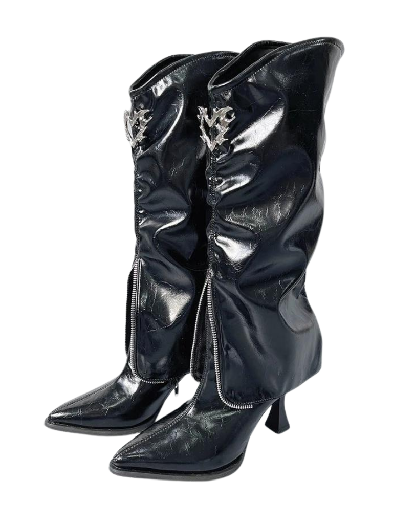 Retro Toe Stiletto Pointed Boots