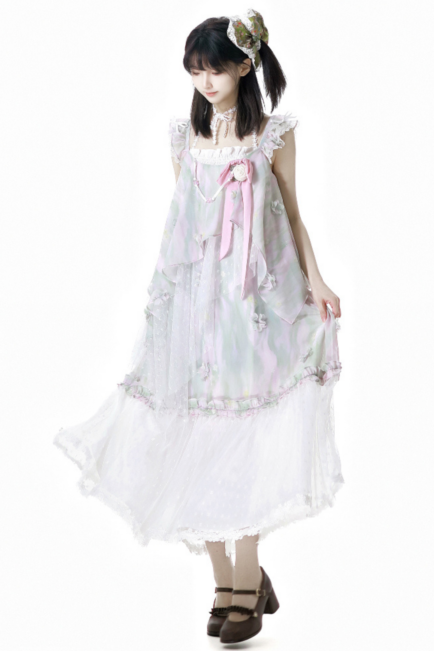 ショートパンツ + ブリス フローラル ノースリーブ トップ ドレス