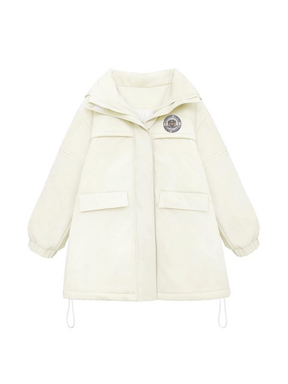 College Hoodie Style Jacket White Penguin Down