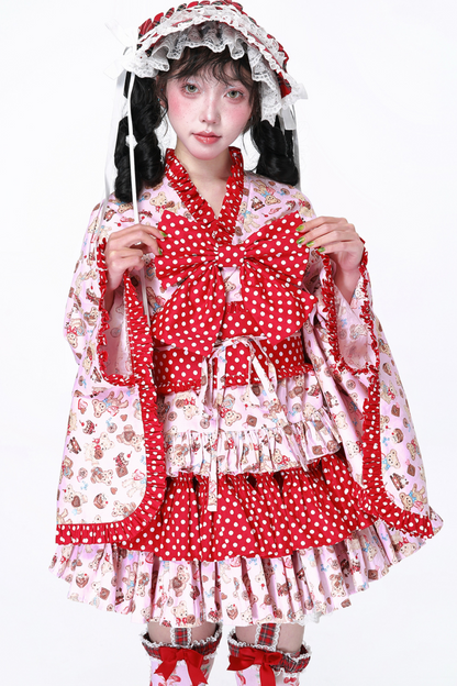 着物ポップロリータトップスレトロ