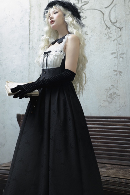 プリンセスブラックジャンパースカートロリータトップレディ+クロップドサイレント