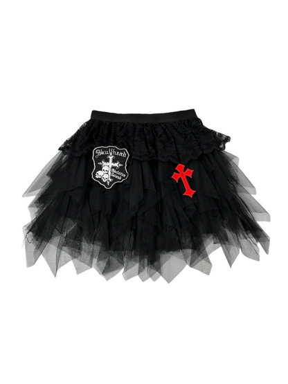 Tulle Girl Cake Skirt Rock Gothic Red + Camisole