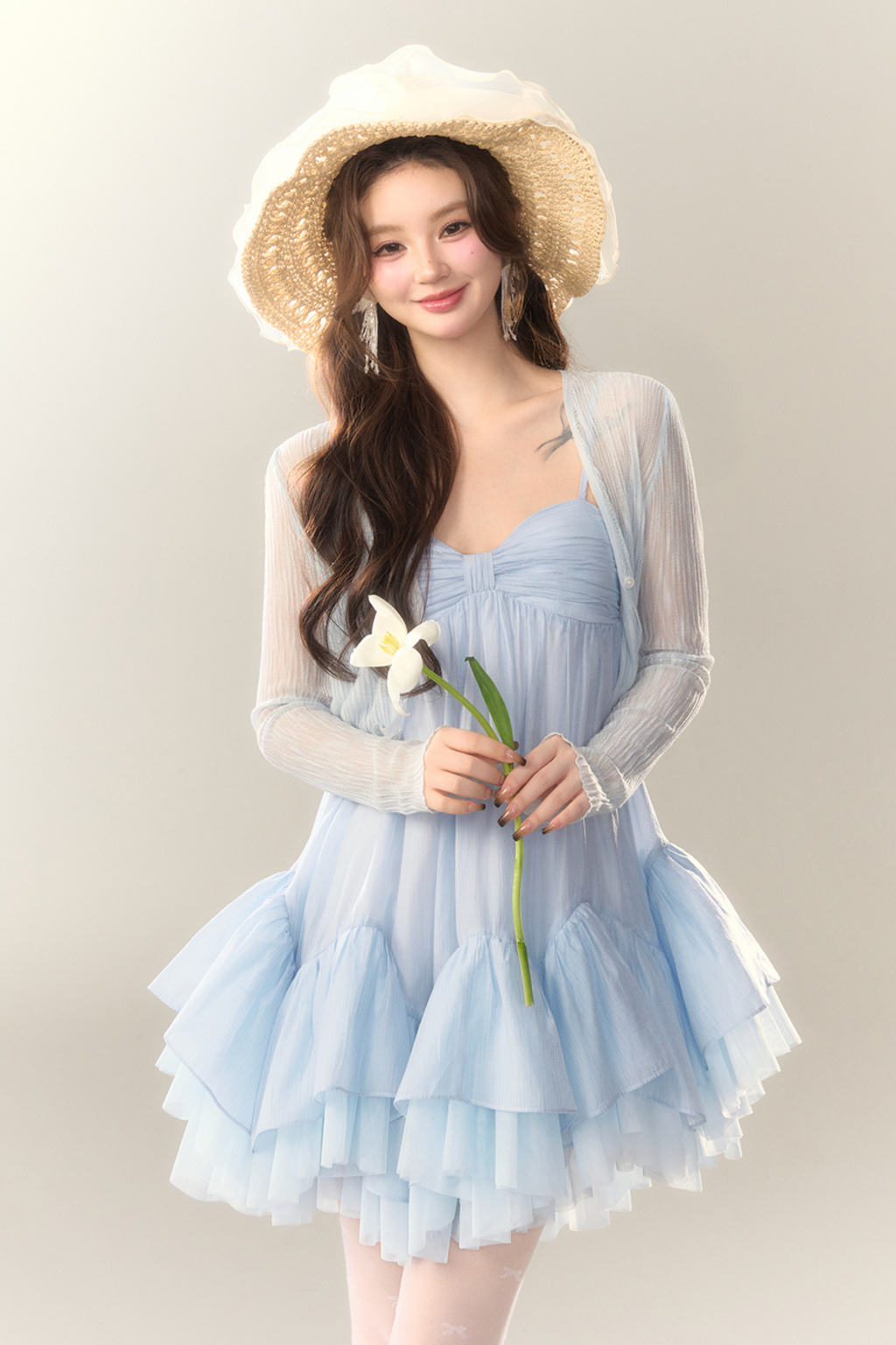 Ice Cardigan aus transparenter Seide