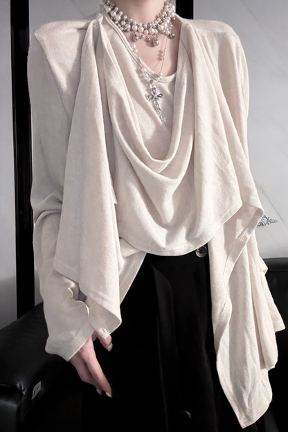 長袖レトロデコンストラクトトップ