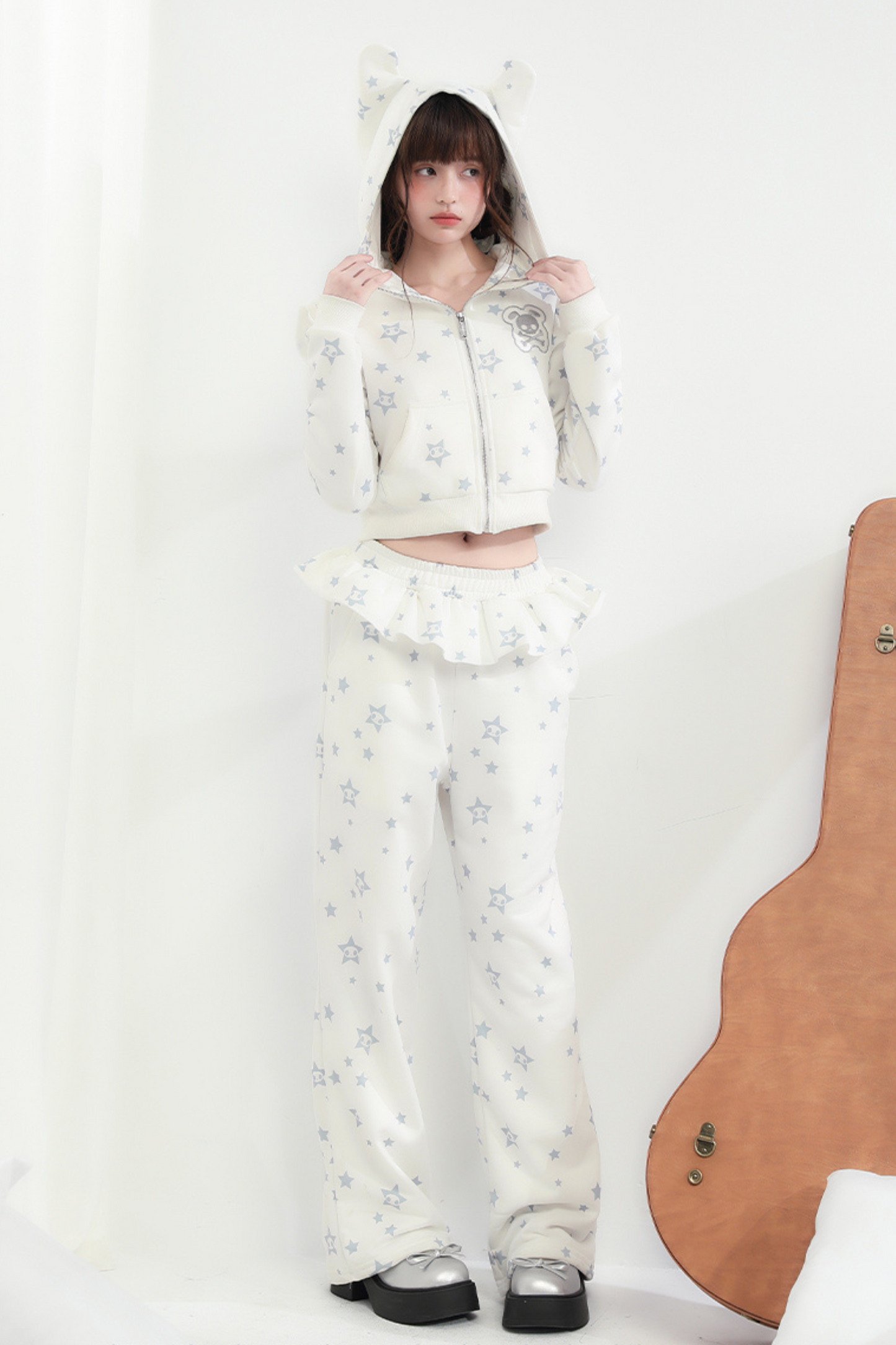 Animal Pants Loose Hoodie Kapuzenohr + Rüsche