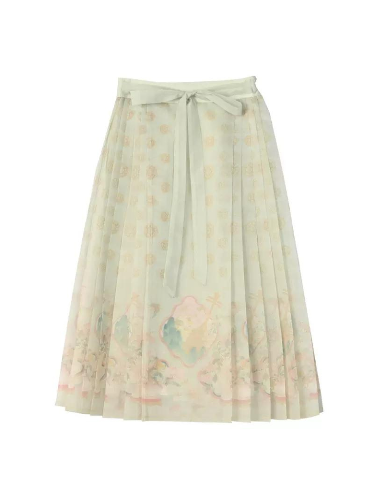 シフォンライトチャイナグリーンフローラルセットアップ