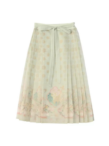 シフォンライトチャイナグリーンフローラルセットアップ