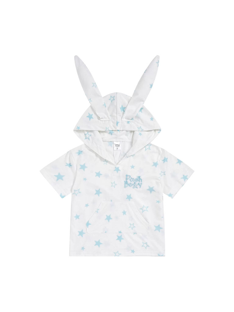 Rabbit and T-shirt Foodie with Star Ears Cropped