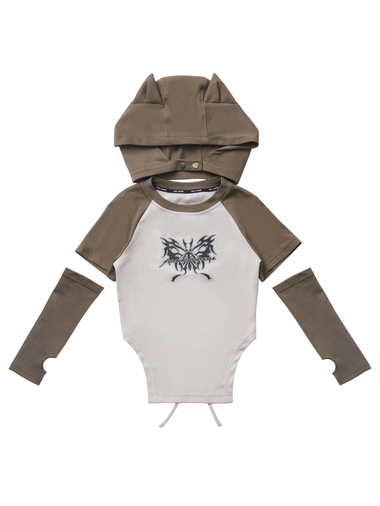 Top Pants Style Wasteland Cat Casual Ear Set Hoodie And