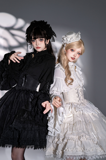 グッドエビルロリータゴシックジーシャツ＋フレアスカート＋ウエストベルト