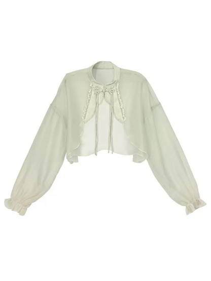 ドレス キャミソール チャイナ シフォン シアー ジャケット 花柄